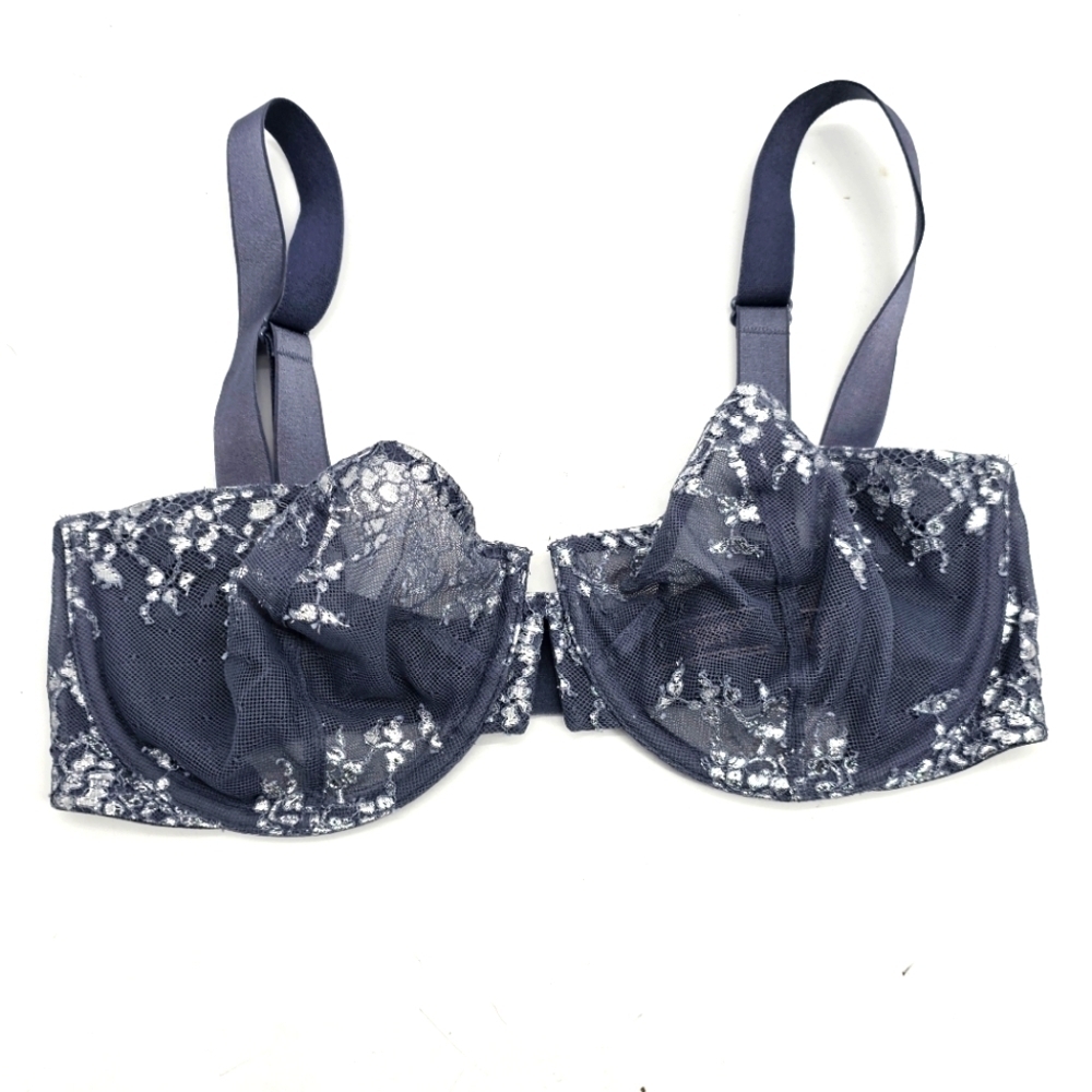 Victoria's Secret Very Sexy Unlined Balconet Gray Metallic Bra 34DD